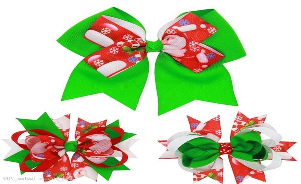

baby bow hair clip christmas grosgrain ribbon bows with clip snow baby girl hairpins xmas layered hair pin accessories kfj1628868007, Slivery;white