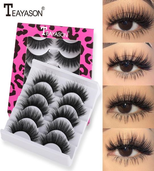 

5 pairs of false eyelashes 3d mink hair soft and thick eyelashes new false eyelashes makeup lip glaze beauty9919757