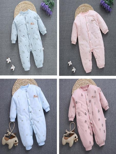 

baby clothes newborn baby boy girl thick romper children039s jumpsuit cotton outfits winter clothes warm infant clothing7556804, Blue