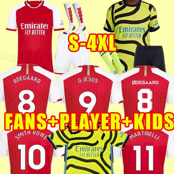 

men 23 24 g.jesus soccer jerseys arsen gunners whiteout violence white thomas pepe saka tierney smith 2023 2024 fans player version home awa, Black;yellow