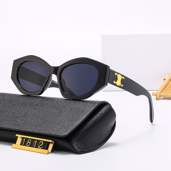

luxury designer cat-eye sunglasses women personalized polygonal full-frame sunglasses sports travel sunshade driving outdoor classic gift pg, White;black