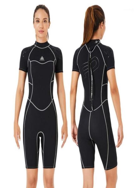 

swim wear neoprene wetsuit 3mm women windsurf underwater fishing swimming diving surf swimwear short sleeve clothes scuba kitesurf8434351