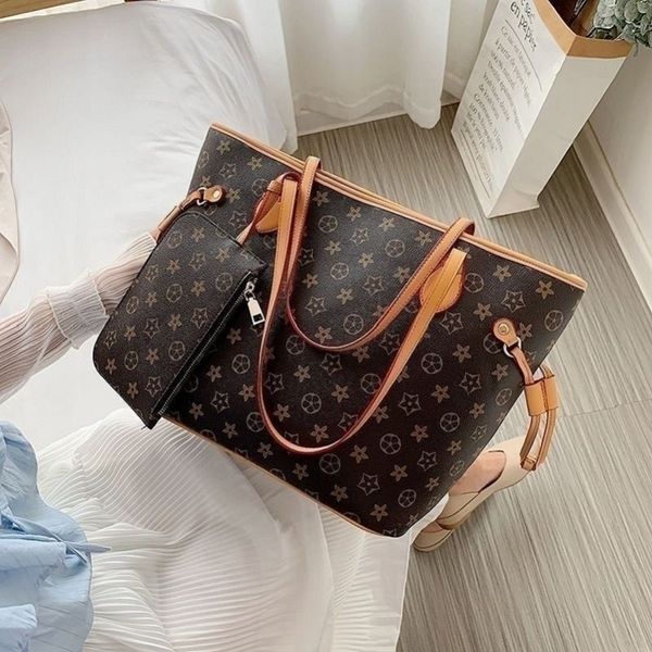 

designer women bags famous leather 2pcs set messenger shopping bag plain cross body shoulder bags handbags womens totes wallets purse crossb