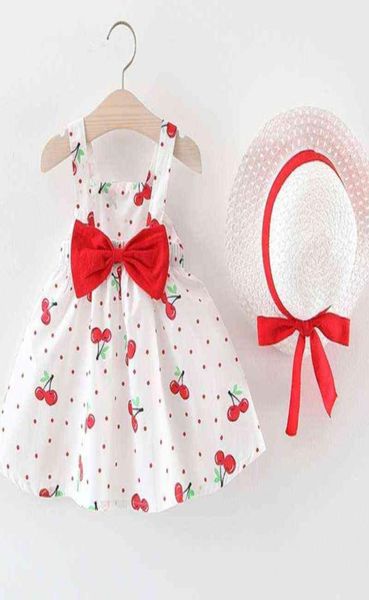 

nxy girl dress baby 0 2 years old summer hat 2 piece set children s clothes sleeveless birthday party princess 01065085625, Red;yellow