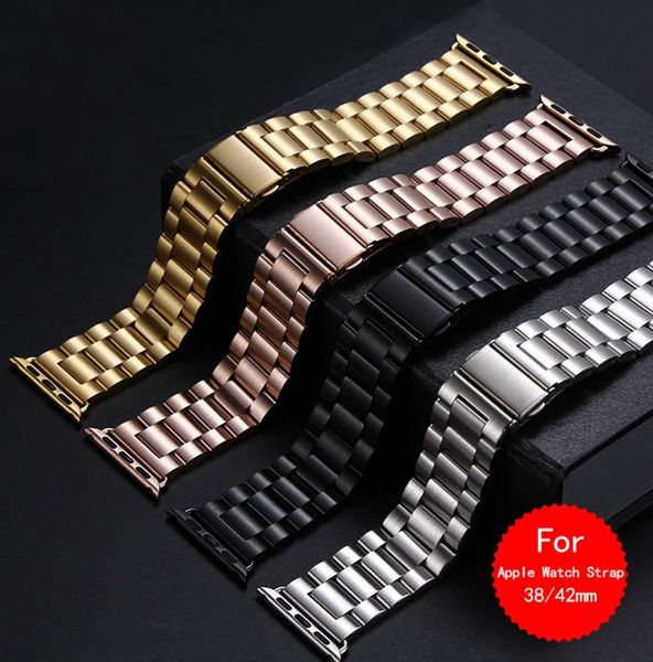 

bracelet luxury classic stainless steel butterfly band for apple watch 38mm 40mm 42mm 44mm gold for iwatch series 1 2 3 4 strap2005779, Black;brown
