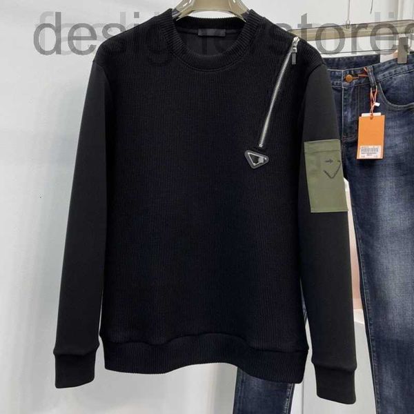 

men's sweaters designer high version sweater mens sweatshirt triangle embroidered hoodie vers sweaters men women pullover jacket casual, White;black