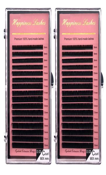 

2 packs 16 lines eyelash extension eye lashes supplies super soft silk mink individual lashes supplies deep matt natural looking h6649634