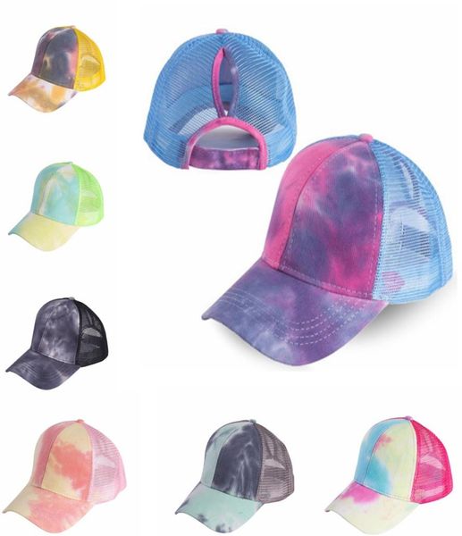 

summer mesh ponytail baseball cap hats fashion tie dye snapback caps for outdoor sport hat iia1241581024, Yellow