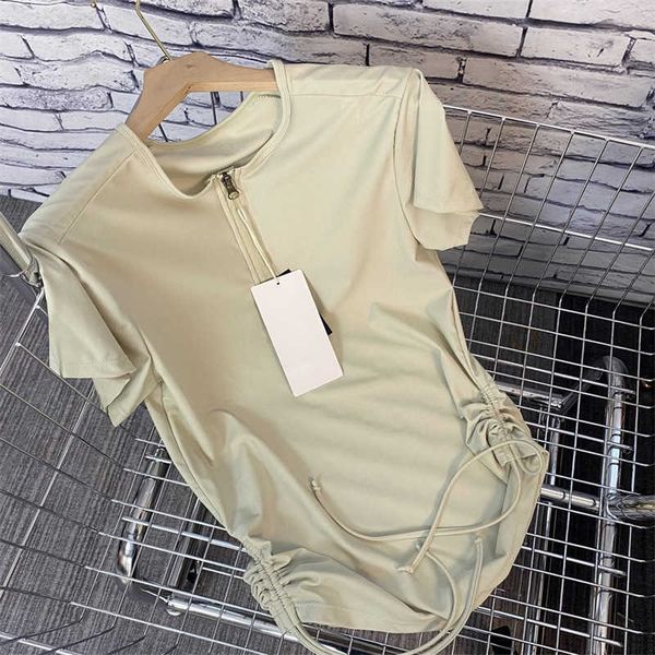 

womens casual yoga t-shirt sports half-zip drawstring t shirt slim quick-drying short-sleeved yoga clothes soft and comfortable women sport, Black;white