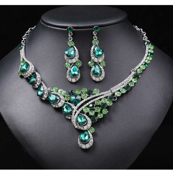 

necklace set women luxury crystal banquet dress collar chain 230628, Silver