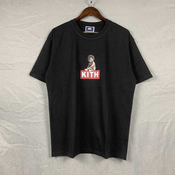 

men's t-shirts 23ss designer kith tshirts washed short-sleeved oversized tees mens t designer shirt us size l230703, White;black