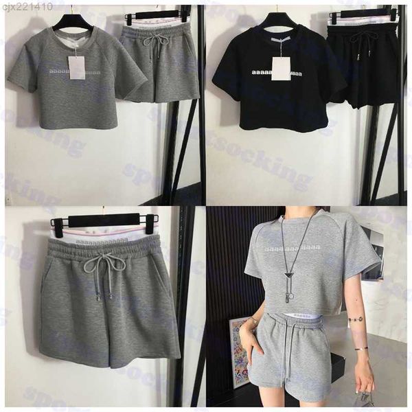 

womens tracksuits sleeve shirt designer women shorts sportswear set summer new ladies fitness clothing pfi7, Black
