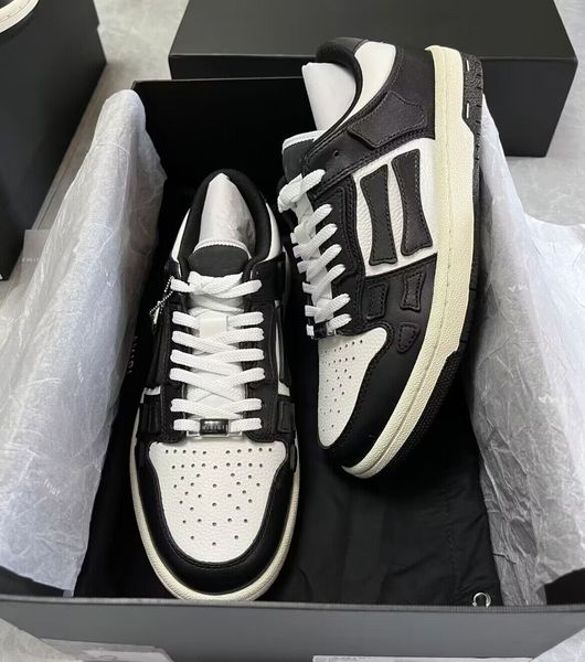 

famous brand skel low sneakers skeleton shoes bones suede leather trainers skull mens skateboard walking comfort party wedding sports eu38-4, Black
