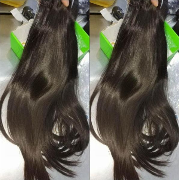 

double drawn extra thicker 4pcs raw vietnamese blonde straight silky human hair wefts virgin unprocessed weft1375860, Black
