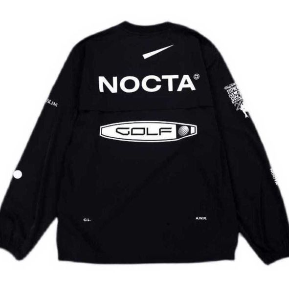 

mens hoodies us version nocta golf co branded draw breathable quick drying leisure sports t-shirt long sleeve round neck summer all kinds of, Black