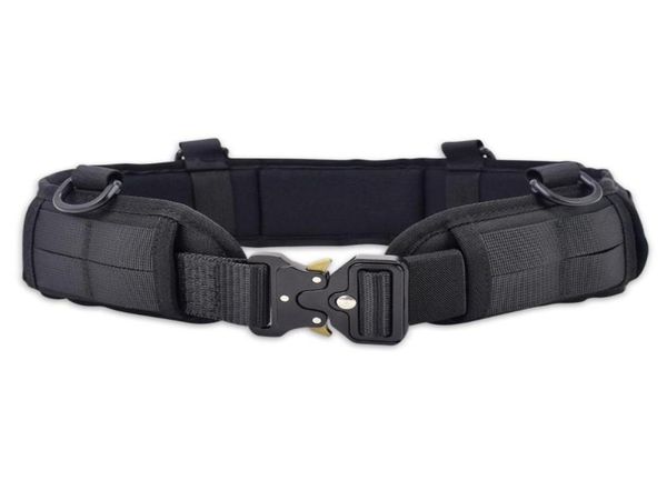 

waist support outdooor sport tactical molle belt men waistband training hunting combat soft padded adjustable5651591, Black;gray