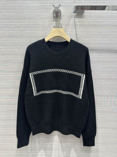 

2023 new autumn milan runway sweaters o neck long sleeve high end jacquard pullover women's designer 0703-16, White;black