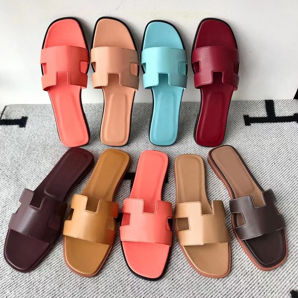 

oran sandals beach slippers classic flat heel summer lazy designer shoe fashion cartoon big head flops leather lady slides women l sandals w, Black