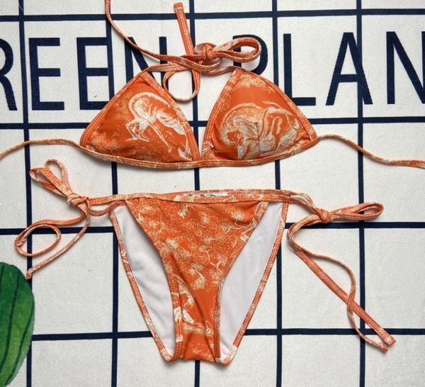 

womens designer fashion cross sling letter print swimwear bikini for women swimsuit bandage bathing swims onepiece suit9932265