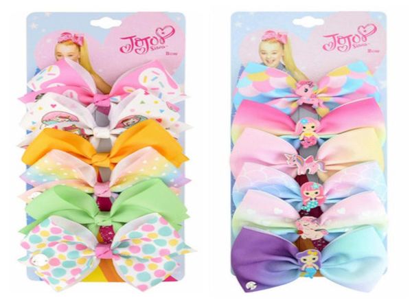 

children039s headdress set 54 colors jojo big bow 6 colors one card child hair clip baby hairbows girl with clips flower clip8294356, Slivery;white