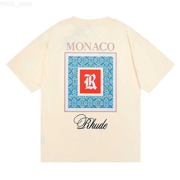 

men's t-shirts 2023 summer rhude t shirt mens designer t shirt rhude casual shirts man womens tees short sleeves sell luxury men hip ho, White;black