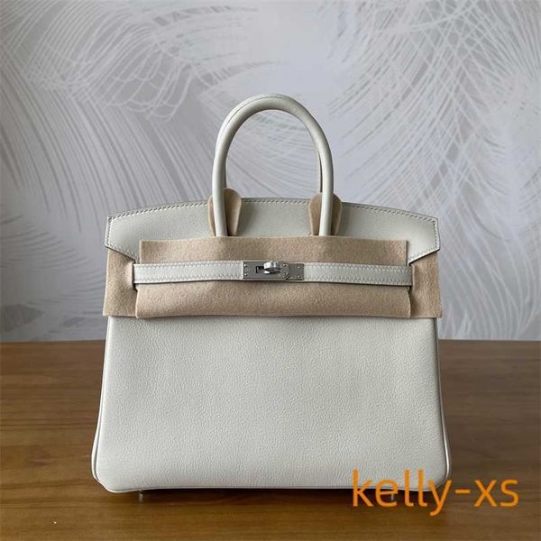 

designer 5a h ermess birkins handbag handmade wax thread women's bag bag pearl gray swiftqq