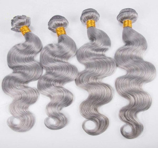 

body wave bundles virgin silver grey hair weave grey hair weaves 100 human virgin hair weft for black women3935736