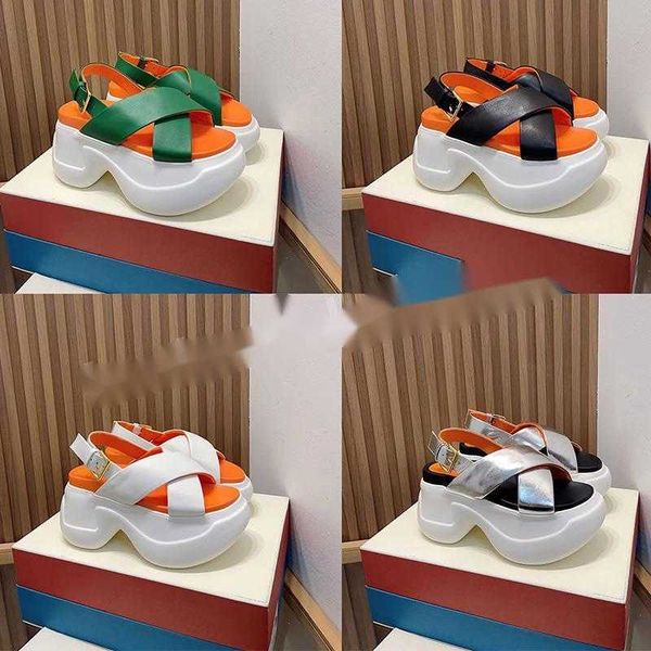 

designer women cross leather rubber sandals womens platform sandal slides retro beach round toe sandal slippers, Black