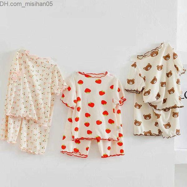 

clothing sets clothing sets casual suits o neck pullover short sleeve floral full print t shirt shorts children s style cute cotton soft ski, White
