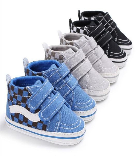 

spring and autumn style 01 year old male babies plaid recreational canvas soft bottom walking shoes7427030