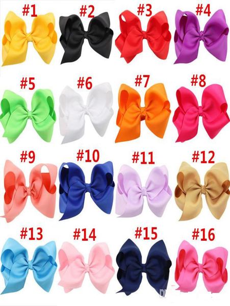 

16 colors new fashion boutique ribbon bows for hair bows hairpin hair accessories child hairbows flower hairbands girls cheer bows8402114, Slivery;white