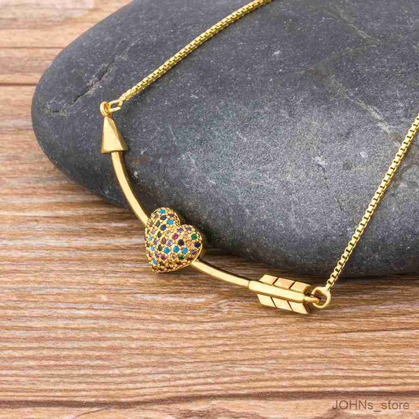 

pendant romantic cupid's arrow love pendant necklace copper couples fine gift wedding jewelry for girls r230703, Silver