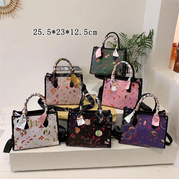 

luxury totes designer colorful tote bag large capacity totes fashion lady shoulder handbags 6 color ribbon letter pu bags zipper style all l