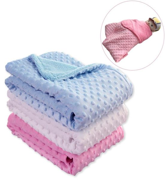

baby blanket swaddling newborn thermal soft fleece blanket winter solid bedding set cotton quilt infant bedding swaddle wrap9568772