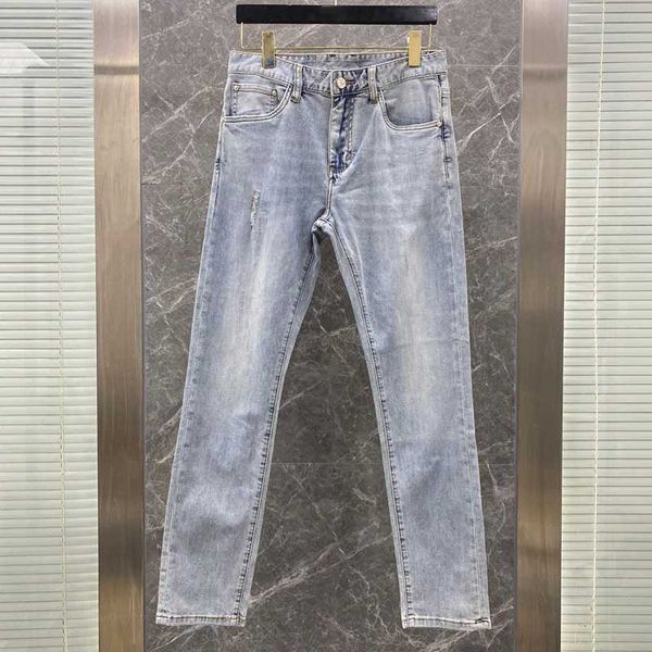 

men's jeans tb thom men's jeans luxury brand korea fashion autumn middle trousers casual woman straight harajuku streetwear jeans, Blue