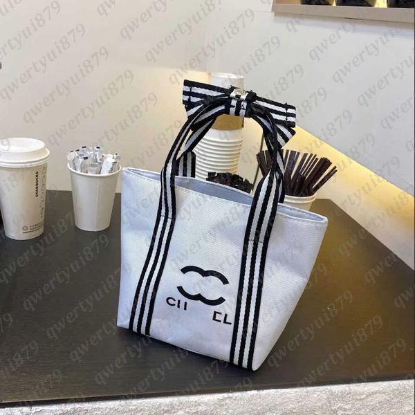 

women's fashion luxury brand designer bag casual small bag shopping bag bow tote underarm bag striped handbag canvas bag qwertyui879