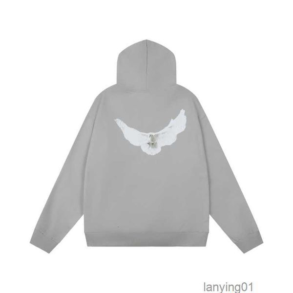 

co brand hoodies dove printing washed hooded sweater streetwear for men and women, Black