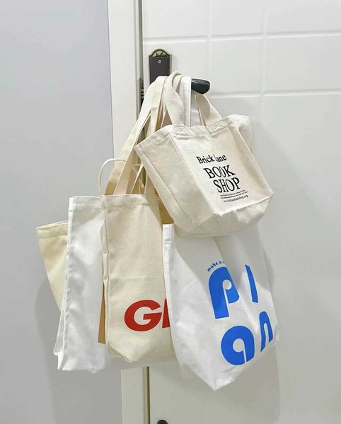 

cultural and creative student canvas bag women's shoulder bag large capacity fashion portable canvas advertising bag customized french