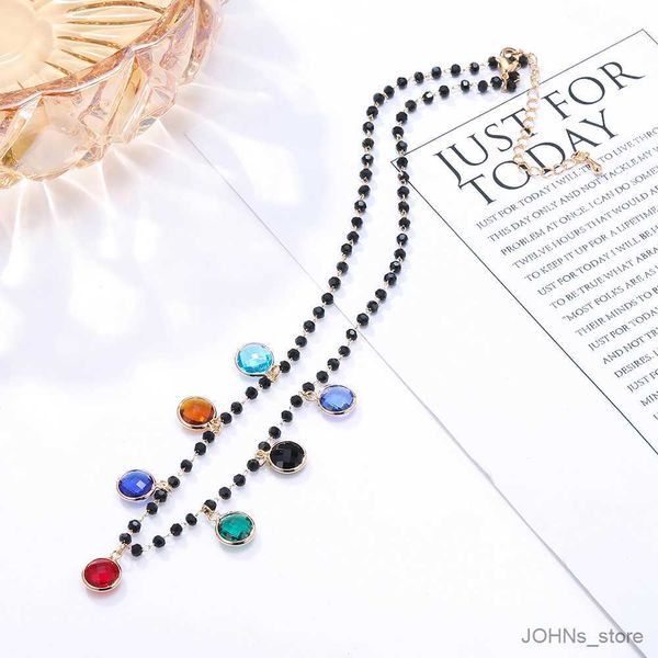 

pendant colorful pendant necklace for women trendy beads chain charms necklace fashion jewelry friendship gifts r230703, Silver