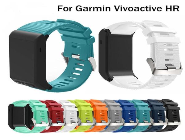 

new soft silicone rubber watchband wristband for garmin vivoactive hr replacement wrist strap watch band for vivoactive hr band3120753, Black;brown