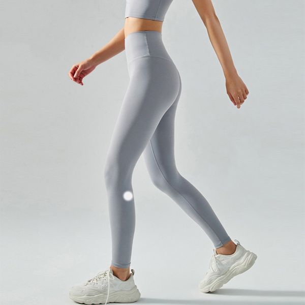

yoga outfits al logo spring/summer new nude yoga pants without embarrassing line high waist lift hip stretch fitness pants, White;red