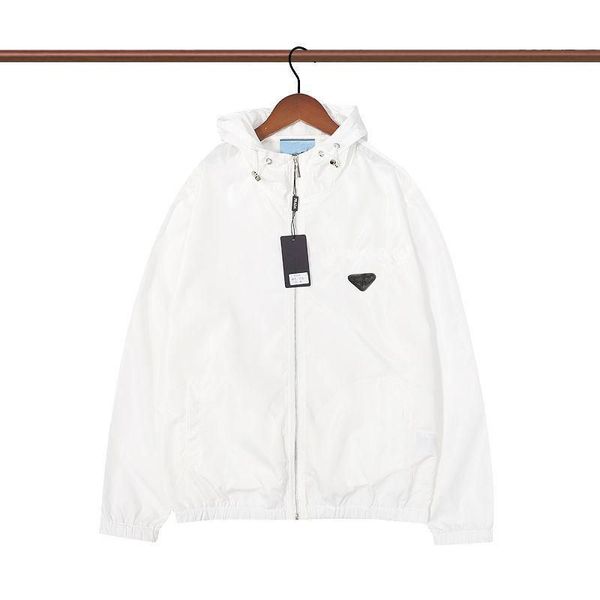 

designer mens jackets pr coats luxury leather motorcycle outerwear style triangle badge high-end women's jacket black white with loose, Black;brown