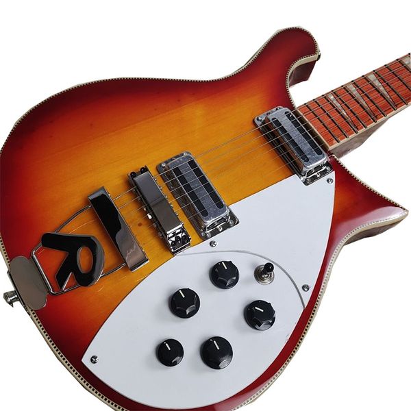 

factory customization sunset color 6-string electric guitar, white guard