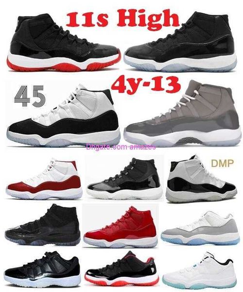 

11 11s cherry cement cool grey dmp bred space jam concord basketball shoes xi low high 2023 jubilee 25th anniversary gym red 72-10 gamma blu, Black