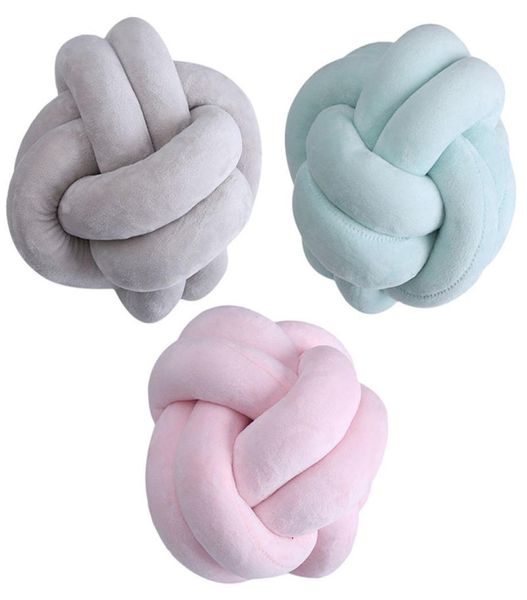 

18cm 22cm nordic style velvet knot ball pillow baby sofa cushion baby stuffed toys kids bedroom decoration car cushions 20096686919
