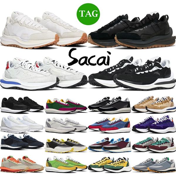 

men sacais vaporwaffle shoes fragment undercover ldwaffle 2.0 black white nylon royal fuchsia sail gum obsidian net orange women trainers sp