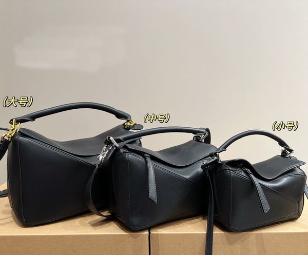 

new designer bag genuine leather handbag shoulder bucket woman loews bags puzzle clutch totes crossbody geometry square contrast color patch