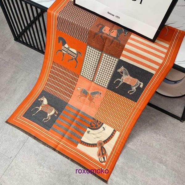 

h home boutique plush scarf autumn and winter imitation cashmere carriage pattern women's scarf long panel warm thick shawl versatile n, Blue;gray