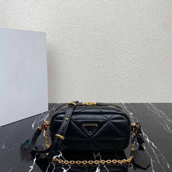

2023 new women's crossbody bag high-end quality shoulder bag ringer camera bag in sheepskin with removable chain and strap 1bh197