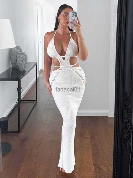 

avrilyaan white knitting backless summer dress women 2023 new bodycon maxi long dress elegant casual beach dresses vestidos l230621, Black;gray